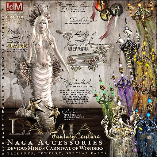 !dM deviousMind "Lamia" NagaTail **PEARL GARTER** (BOX) - RARE