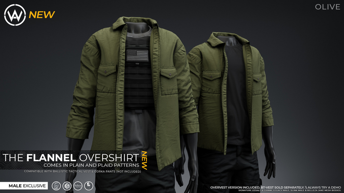 WAZ - Flannel Overshirt (Olive)