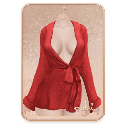 Cynful Fluffy Obsession Robe - Red  (Check description for included sizes)
