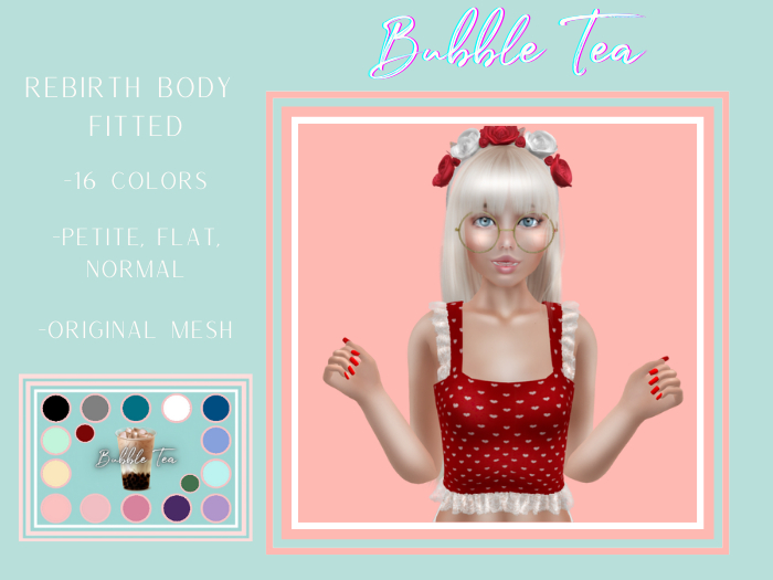 {B. Tea} Ruffle Tank - Hearts & Lace DEMO