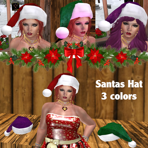 Santa Ladies Hat - 3 Colors