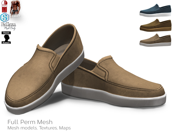 Full Perm Mesh - Men's Casual Shoes for Signature Gianni, Slink Male, Belleza Jake, Legacy amd non-rigged for Classic