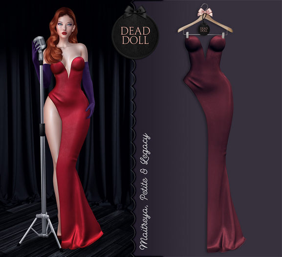 DEAD DOLL - Jessica Dress - DarkRed