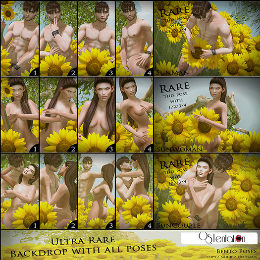 * OsTentatioN * BENTO Poses SET SUNFLOWERS (Unpacker WEAR ME)