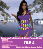 Sexy Lady Animated Xmas Lights Dress Purple