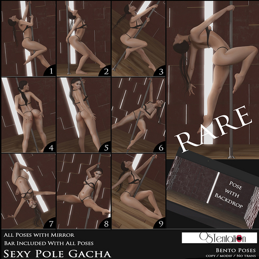 * OsTentatioN * BENTO Poses SET SEXY POLE (Unpacker WEAR ME)