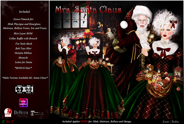 -Lamu Fashion-Gown *Mrs. Santa Claus* DEMO