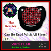 *LVD* Snow Plaid Binky/Pacifer
