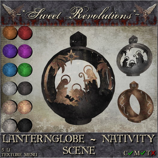 ~*SR*~ Lanternglobe ~ Nativity Scene cm Box