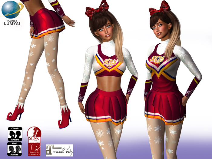 Planet Lumyai Athlima-P&N Christmas-Winter Cheerleading Outfit - Ruby v.2