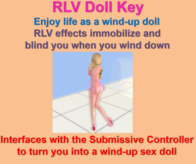 Doll Key with RLV effects - become a windup clockwork toy! (copy no transfer)