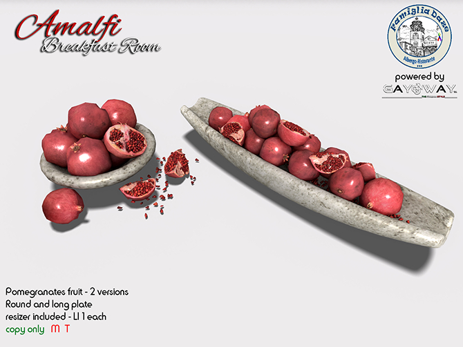 AMALFI FOR BREAKFAST - POMEGRANATES PLATES