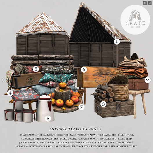 1 crate As Winter Calls Set - Shelter- RARE