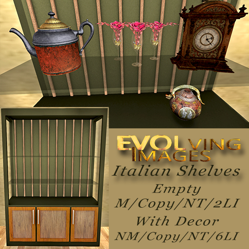Italian Shelves with Decor R2 Packed