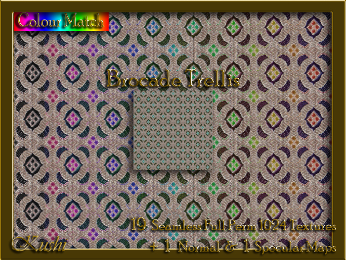 Brocade Trellis Seamless Texture Set