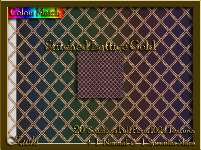 Stitched Lattice Gold Seamless Texture Set