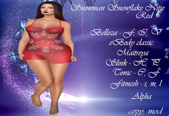 Snowman Snowflake Nitie - Red