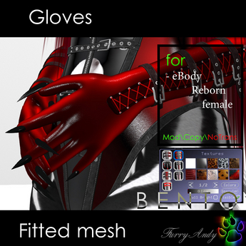 Second Life Marketplace - DEMO - Furry Andy - Gloves bento for eBody Reborn