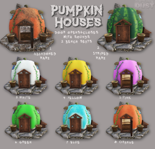 2 DUST: Pumpkin House Striped RARE