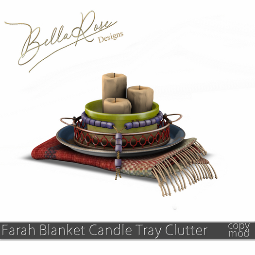 [BR] Farah Blanket Candle Tray Clutter