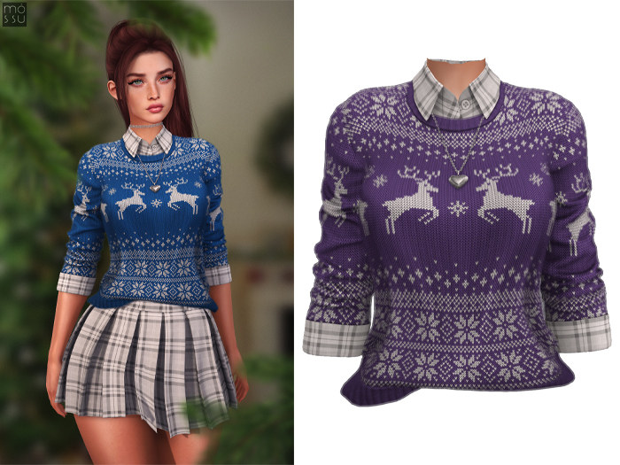 Mossu - Charlie Sweater - Festive Violet