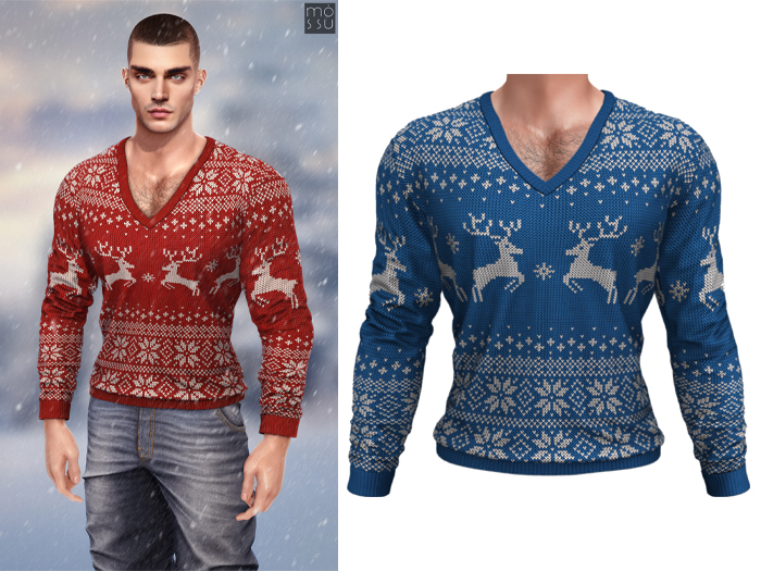 Mossu - Asher Pullover - Festive Blue 