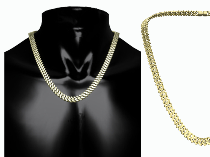 Men's Curb Chain Necklace in Gold