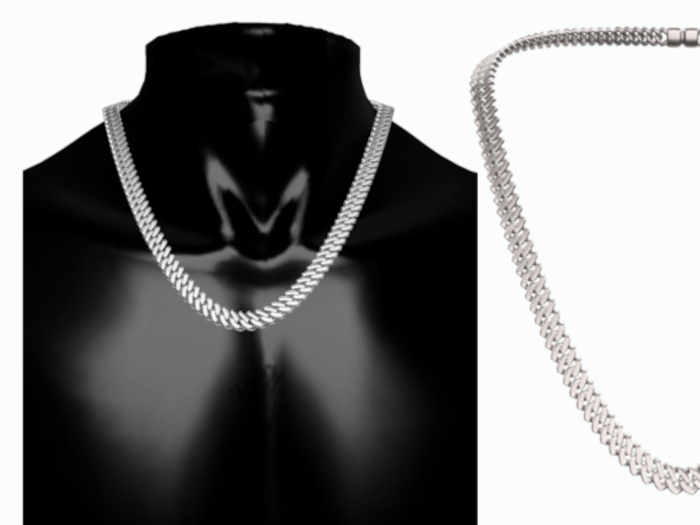 Men's Curb Chain Necklace in Silver