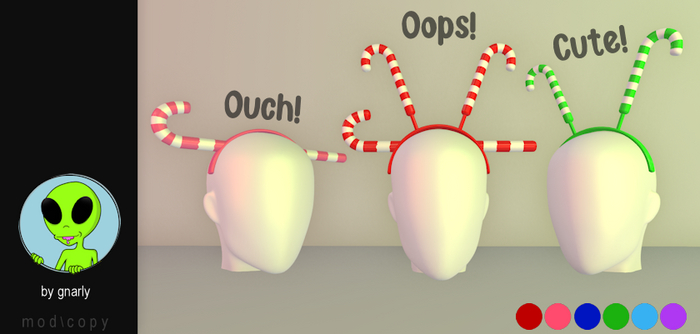 G/\/ARLY:: Candycane Headband Set - Red