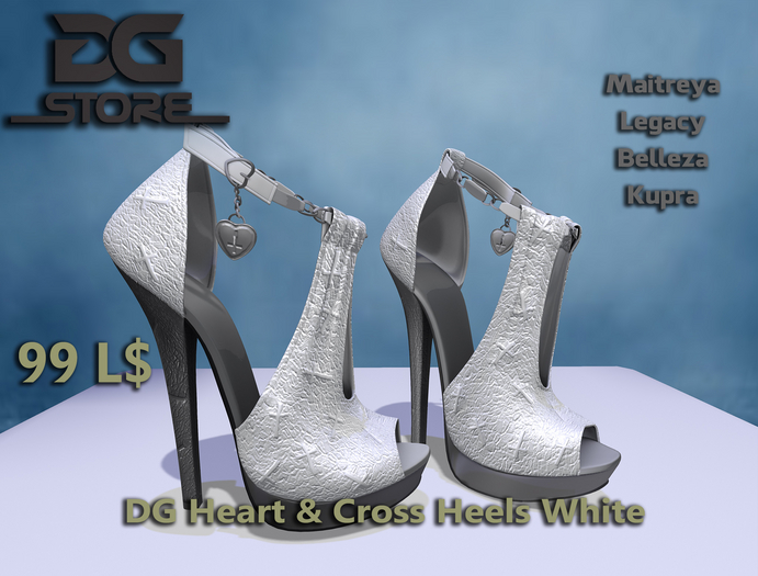 DG  - Heart & Cross Heels -White - Box