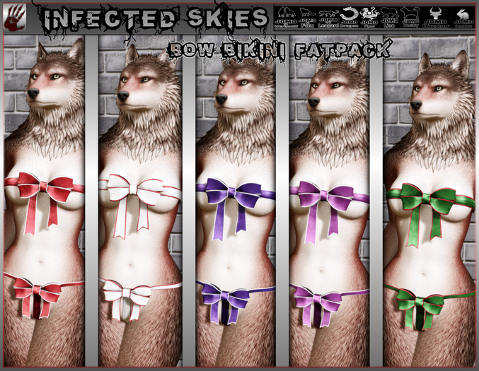 *IS* Bow Bikini Furry FATPACK 