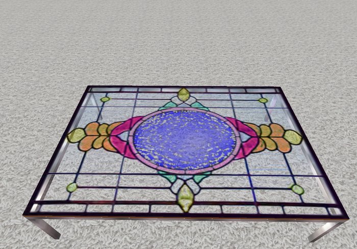 Coffee Table-Stained glass top
