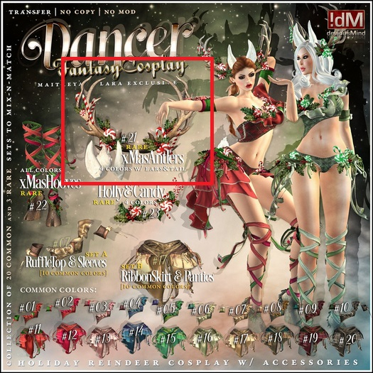21 !dM Dancer **XMAS ANTLERS** (BOX) RARE