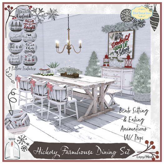 {OBD} Hickory Farmhouse Dining Set