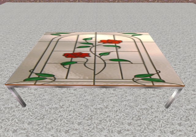 Coffee Table-stained glass rose top