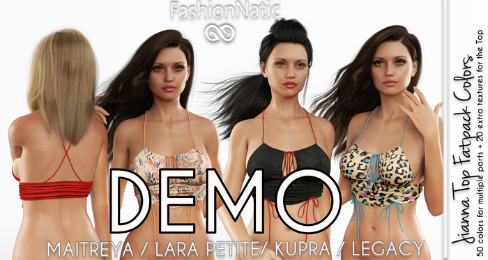 Demo Jianna Top Fatpack Colors - Maitreya Lara, Lara Petite, Kupra Original, Legacy - FashionNatic