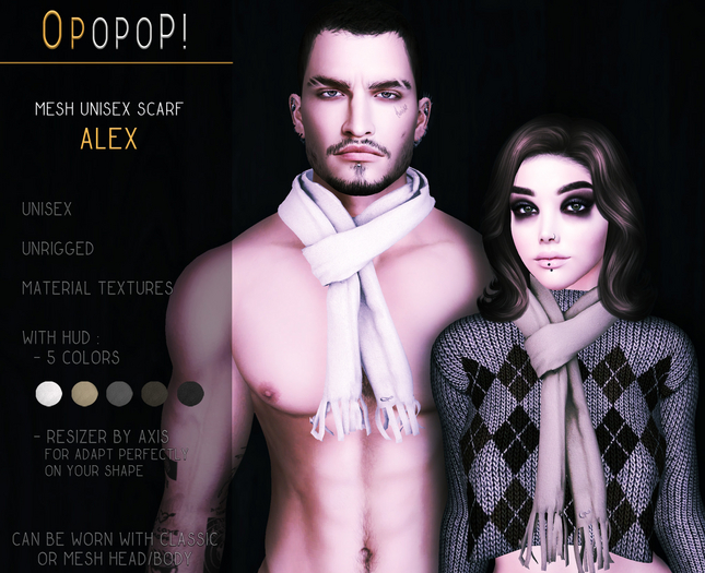 OPOPOP ! Mesh Unisex Scarf ALEX V#1