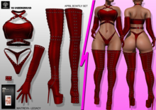 **APRIL BOWTLY RED RISQUE STYLE COMPLET OUTFIT** (WEAR)