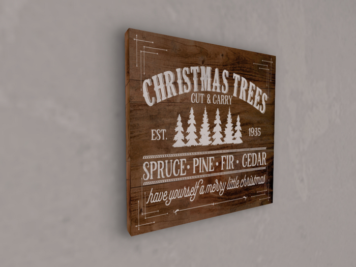 Christmas Trees Wood Sign