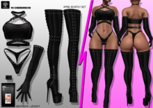 **APRIL BOWTLY BLACK RISQUE STYLE COMPLET OUTFIT** (WEAR)