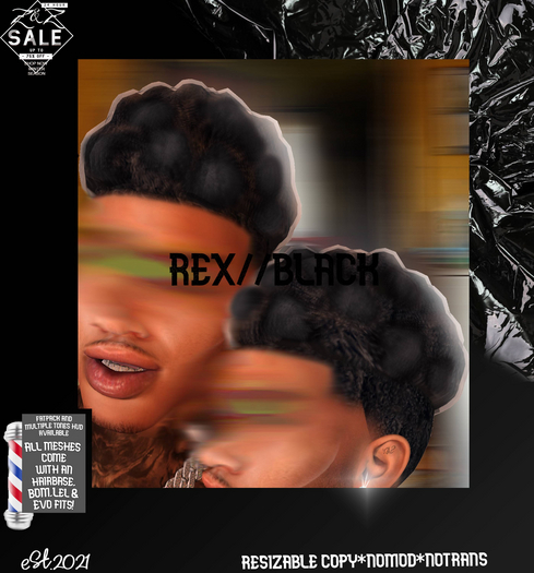 {DUALZZ}REX HAIR// BLK