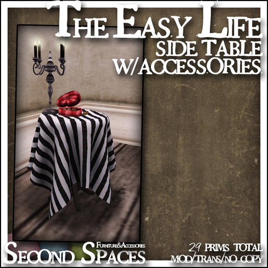 The Easy Life - Side Table w/accessories (bxd)