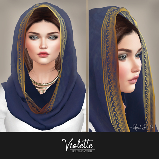 VIOLETTE - Head Scarf Blue