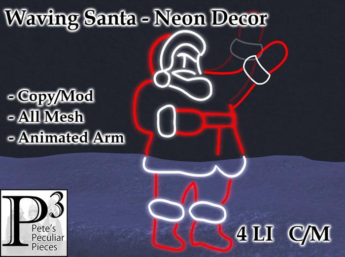 [P3] - Neon - Santa - Waving