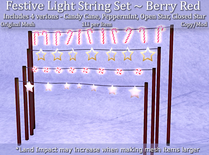 LOVE - FESTIVE LIGHT STRING SET -  BERRY RED 