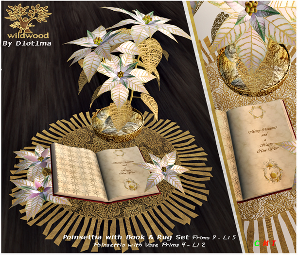 ✅[WildWood] Poinsettia with Book & Rug Box