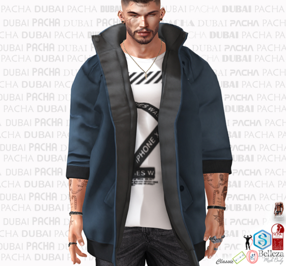 PACHA_ Winter Jacket_BLUE OFF-WHITE