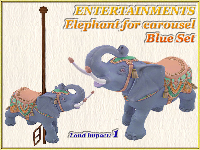 ENTERTAINMENTS - Elephant for carousel - Blue Set (1 LI)