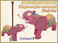 ENTERTAINMENTS - Elephant for carousel - Pink Set (1 LI)