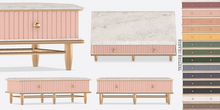 Dahlia - Olivia - Fluted Ribbed  Marble Top Coffee Table